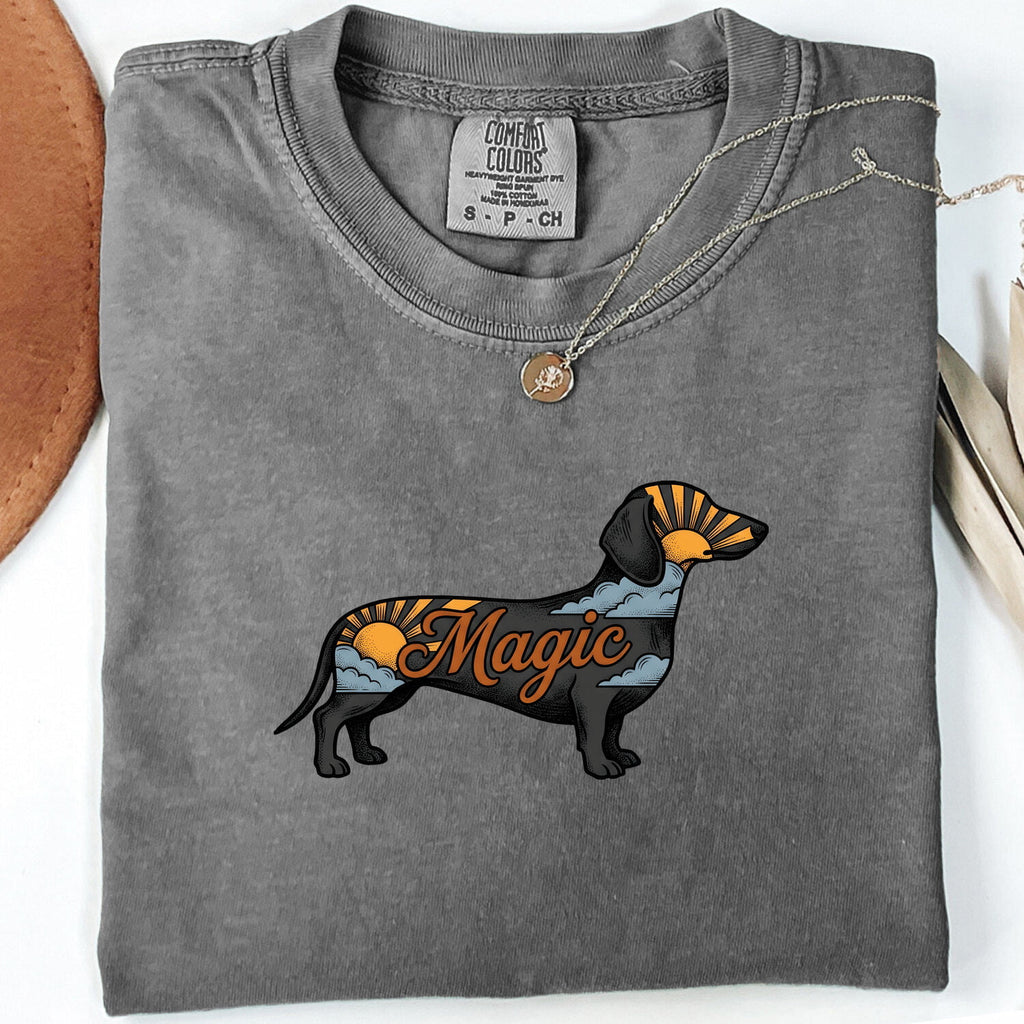 Dachshund Puppy Shirt Dog Pet Gift Women Classic Tee Wiener Dog T-Shirt Dog Fan Puppy Owner Graphic Nostalgic Dawn Tshirt