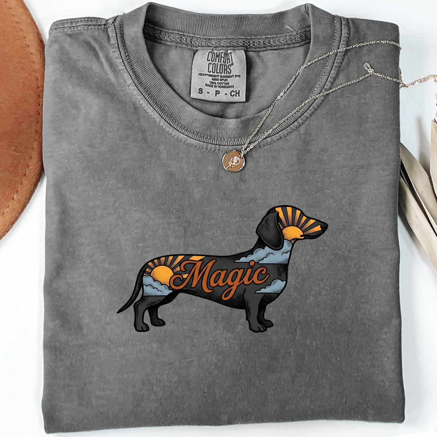 Dachshund Puppy Shirt Dog Pet Gift Women Classic Tee Wiener Dog T-Shirt Dog Fan Puppy Owner Graphic Nostalgic Dawn Tshirt
