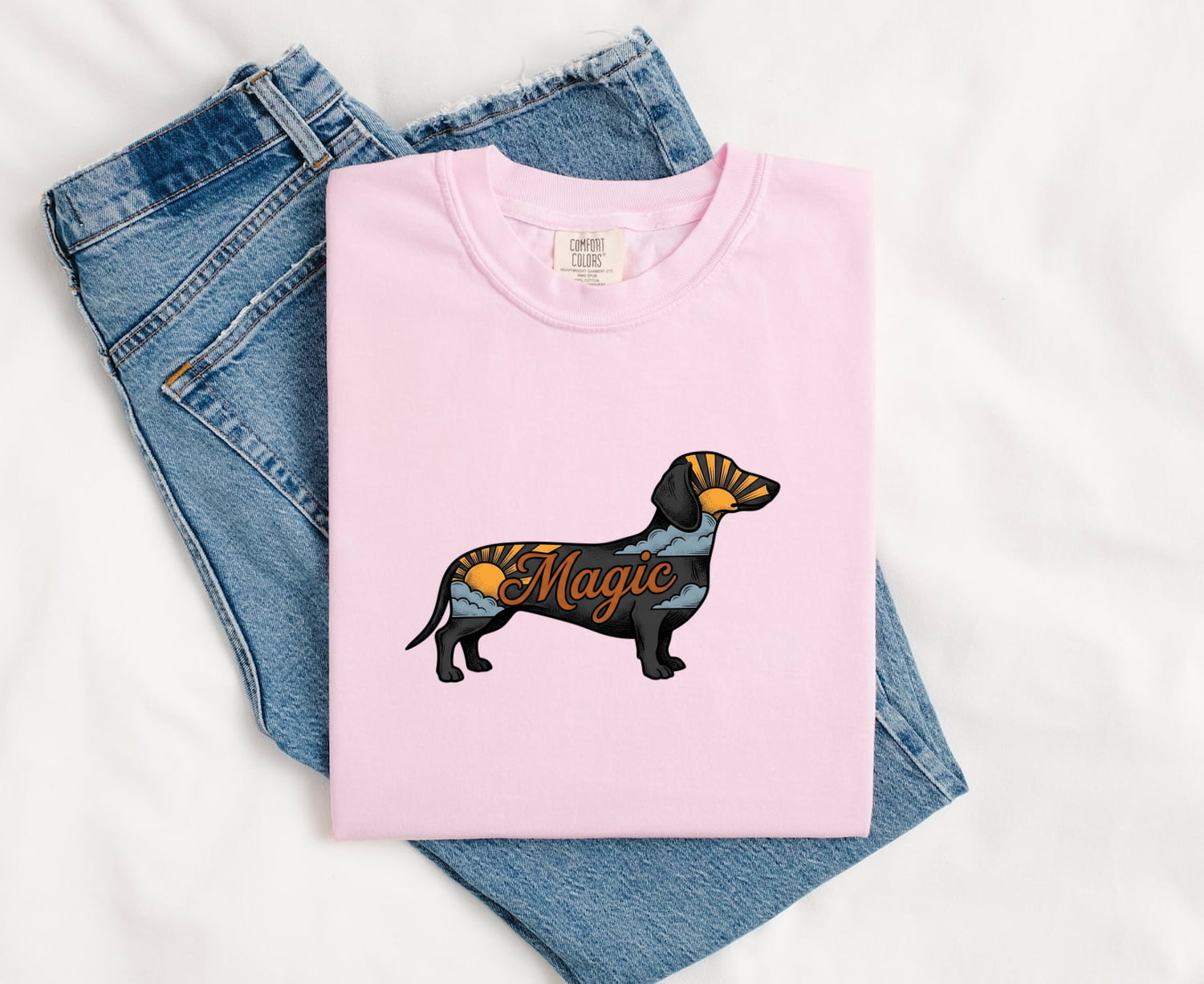 Dachshund Puppy Shirt Dog Pet Gift Women Classic Tee Wiener Dog T-Shirt Dog Fan Puppy Owner Graphic Nostalgic Dawn Tshirt