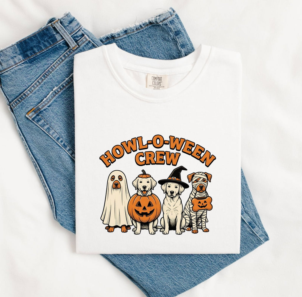 Spooky Dogs Shirt Halloween Pet Gift Women Comic Tee Scary Dogs T-Shirt Halloween Fan Creepy Canine Graphic Tshirt Retro Outfits Tshirt