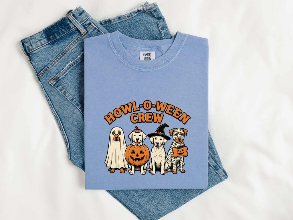 Spooky Dogs Shirt Halloween Pet Gift Women Comic Tee Scary Dogs T-Shirt Halloween Fan Creepy Canine Graphic Tshirt Retro Outfits Tshirt