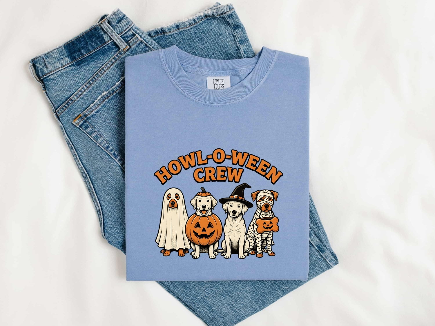 Spooky Dogs Shirt Halloween Pet Gift Women Comic Tee Scary Dogs T-Shirt Halloween Fan Creepy Canine Graphic Tshirt Retro Outfits Tshirt