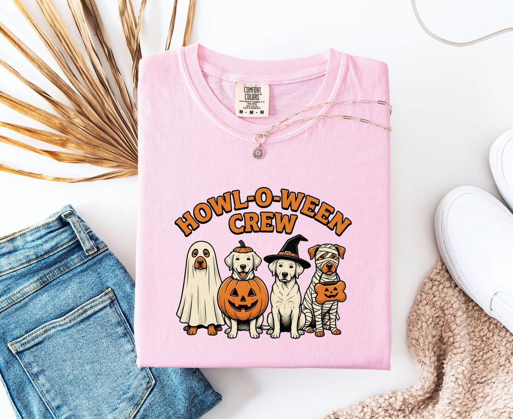 Spooky Dogs Shirt Halloween Pet Gift Women Comic Tee Scary Dogs T-Shirt Halloween Fan Creepy Canine Graphic Tshirt Retro Outfits Tshirt