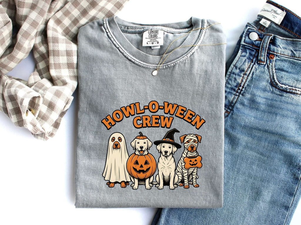 Spooky Dogs Shirt Halloween Pet Gift Women Comic Tee Scary Dogs T-Shirt Halloween Fan Creepy Canine Graphic Tshirt Retro Outfits Tshirt