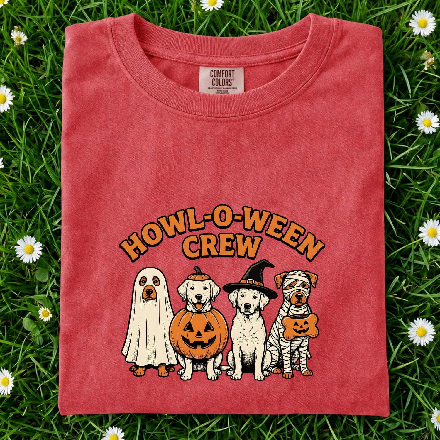 Spooky Dogs Shirt Halloween Pet Gift Women Comic Tee Scary Dogs T-Shirt Halloween Fan Creepy Canine Graphic Tshirt Retro Outfits Tshirt
