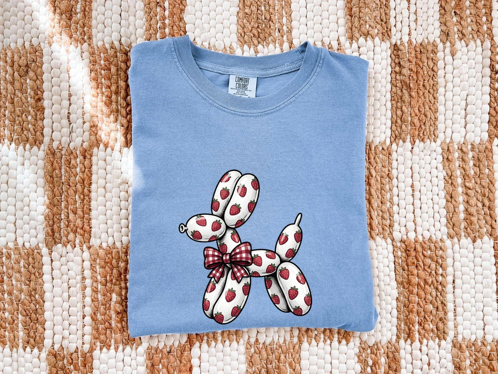 Inflatable Dog Shirt Cute Pet Gift Women Comic Tee Blow Up Dog T-Shirt Adorable Fan Cartoon Tshirt Animal Graphic Design Graphic Berries