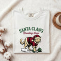 Santa Kitten Shirt Christmas Pet Gift Women Retro Tee Christmas Kitty T-Shirt Xmas Fan Holiday Tshirt Animal Graphic Vintage Shattered