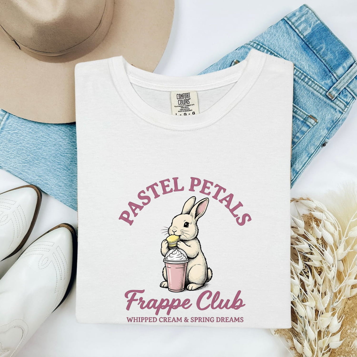 Rabbit Smoothie Shirt Easter Pet Gift Women Adorable Tee Smoothie T-Shirt Easter Fan Bunny Tshirt Cute Pet Graphic Retro Cookie Tshirt