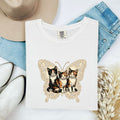 Calico Cat Shirt Cat Pet Gift Women Hippie Tee Kitten T-Shirt Cat Fan Feline Tshirt Animal Graphic Retro Moth Tshirt
