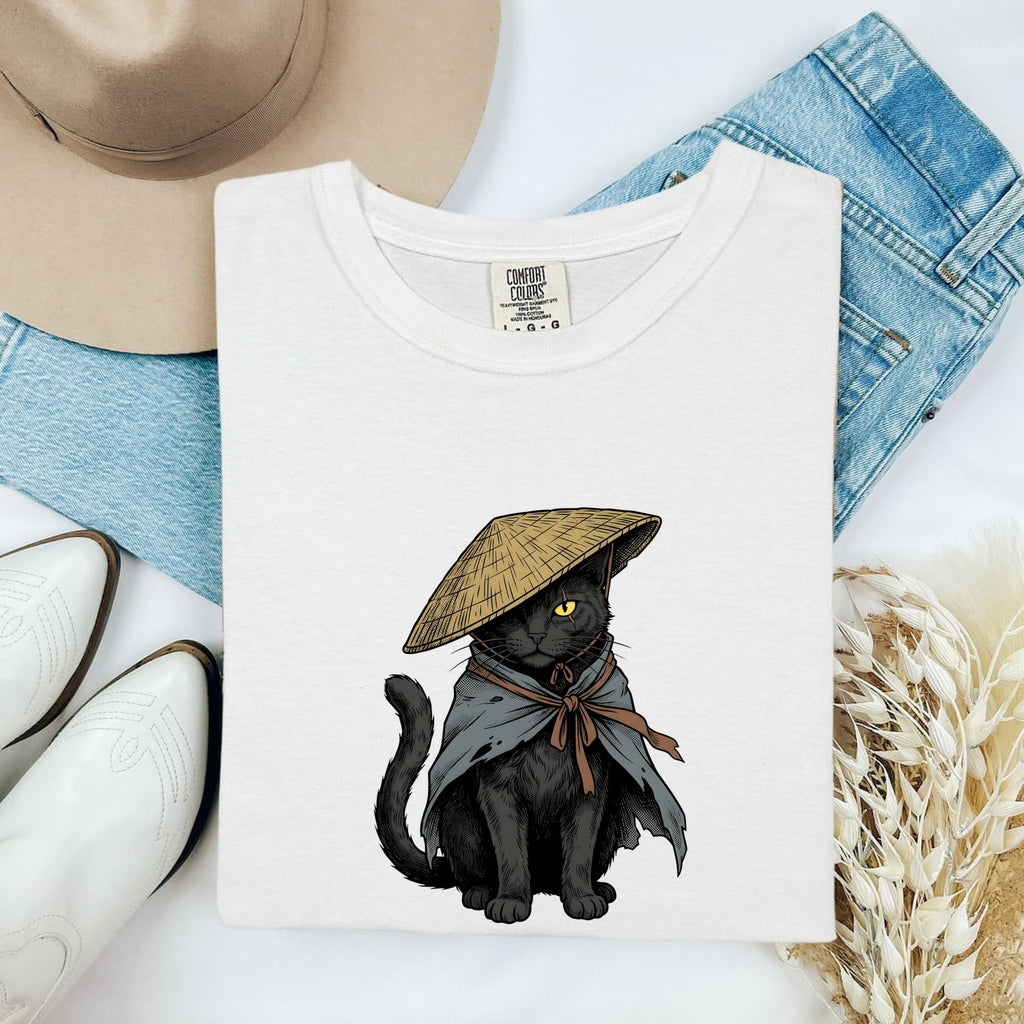 Black Kitty Shirt Cat Pet Gift Women Sketch Tee Cat T-Shirt Cat Fan Feline Tshirt Pet Graphic Retro Sun Hat Tshirt