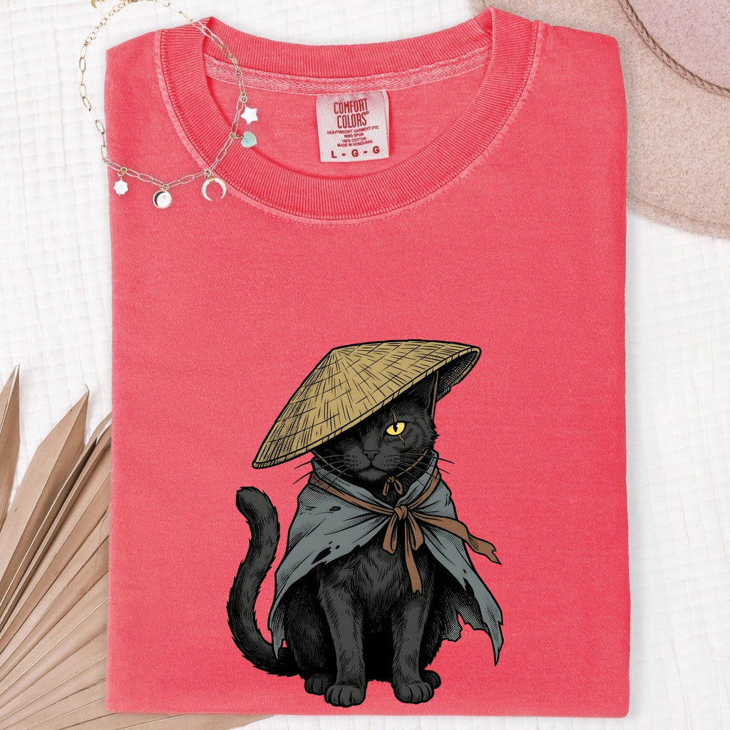 Black Kitty Shirt Cat Pet Gift Women Sketch Tee Cat T-Shirt Cat Fan Feline Tshirt Pet Graphic Retro Sun Hat Tshirt