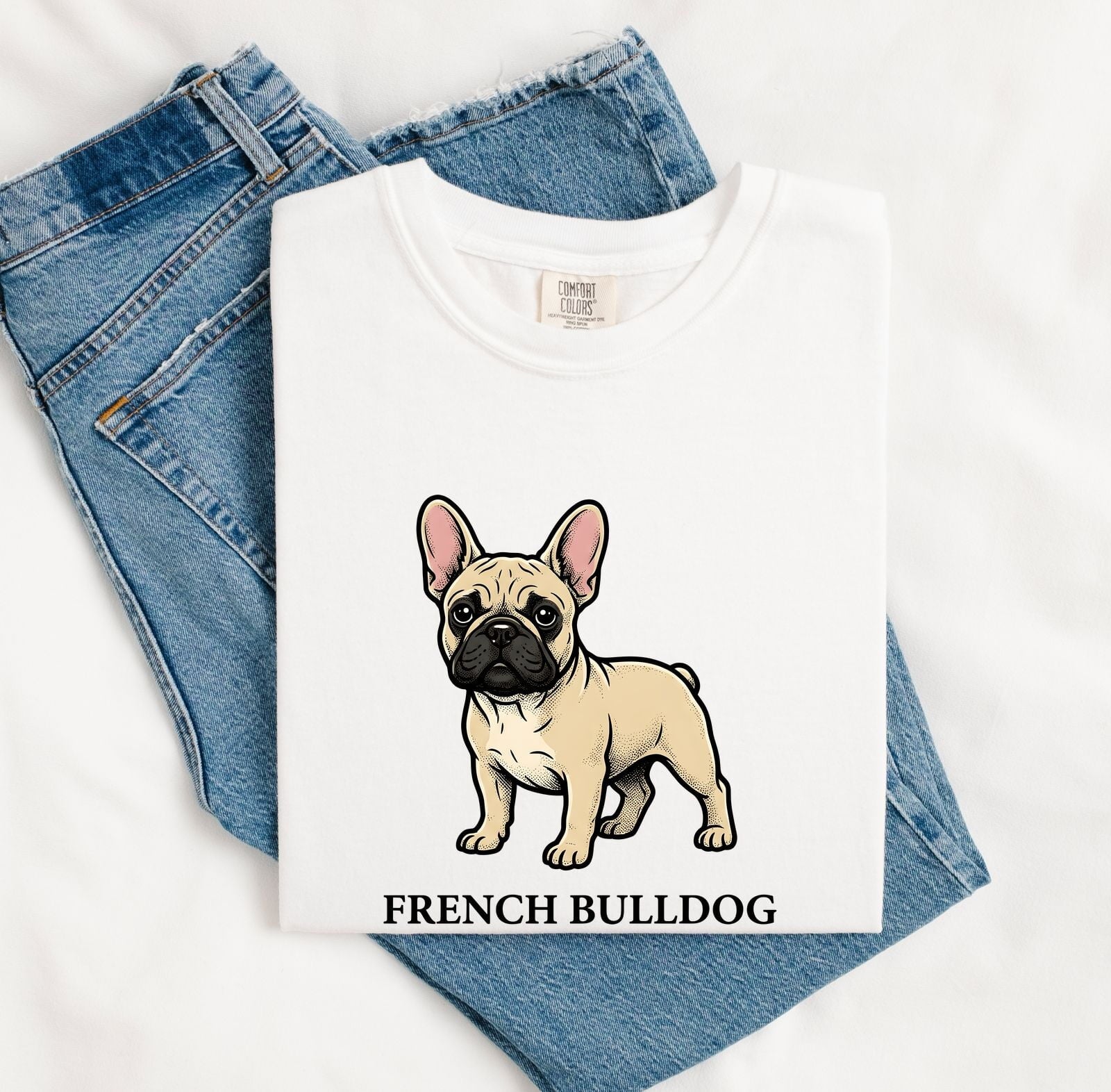 French Bulldog Shirt Dog Pets Gift Women Cartoon Tee Bulldog T-Shirt Dog Fan Puppy Tshirt Animal Graphic Retro Bold Lettering Tshirt