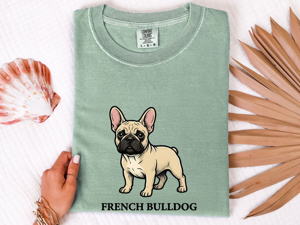 French Bulldog Shirt Dog Pets Gift Women Cartoon Tee Bulldog T-Shirt Dog Fan Puppy Tshirt Animal Graphic Retro Bold Lettering Tshirt
