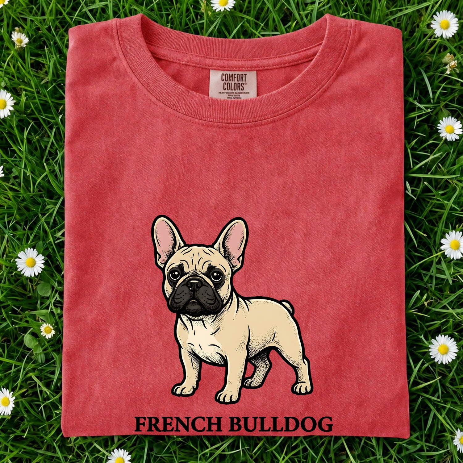French Bulldog Shirt Dog Pets Gift Women Cartoon Tee Bulldog T-Shirt Dog Fan Puppy Tshirt Animal Graphic Retro Bold Lettering Tshirt