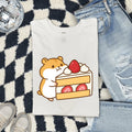 Hamster Cupcake Shirt Desserts Pet Gift Women Cute Tee Cupcake T-Shirt Dessert Fan Kawaii Tshirt Animal Graphic Comic Berry Tshirt