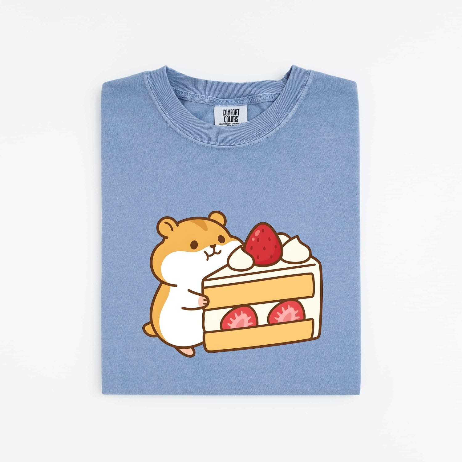 Hamster Cupcake Shirt Desserts Pet Gift Women Cute Tee Cupcake T-Shirt Dessert Fan Kawaii Tshirt Animal Graphic Comic Berry Tshirt