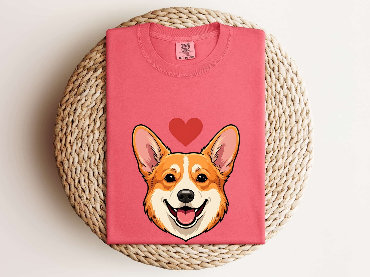 Corgi Puppy Shirt Dog Pet Supplies Gift Women Doodle Tee Puppy T-Shirt Dog Fan Pup Tshirt Pet Accessories Graphic Modern Heart Shape Tshirt