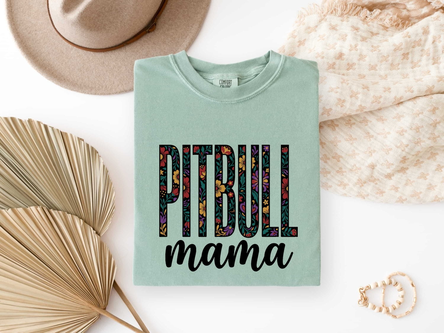 Floral Dog Mom Shirt for Women – Boho Vintage Flowers Canine Graphic Tee