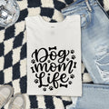 Dog Mom Shirt for Women – Funny Cartoon Contemporary Paw Marks Puppy Graphic Tee