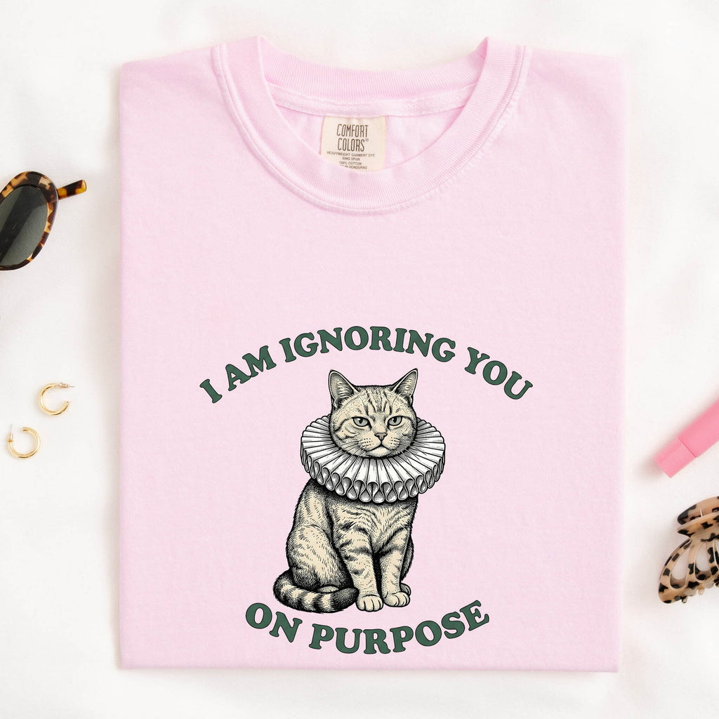 Cat Elizabethan Collar Shirt for Women – Funny Retro Vintage Sketch Kitten E Collar Graphic Tee