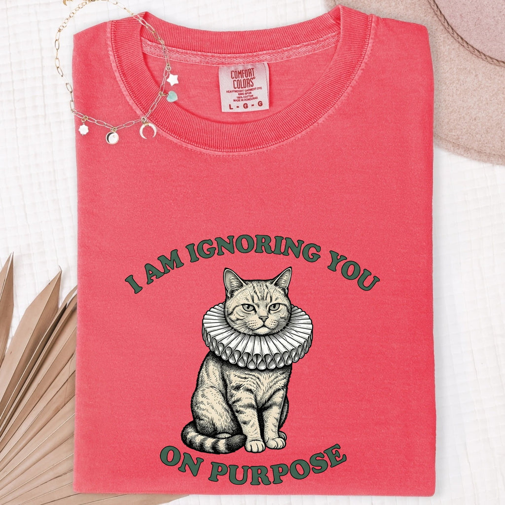 Cat Elizabethan Collar Shirt for Women – Funny Retro Vintage Sketch Kitten E Collar Graphic Tee