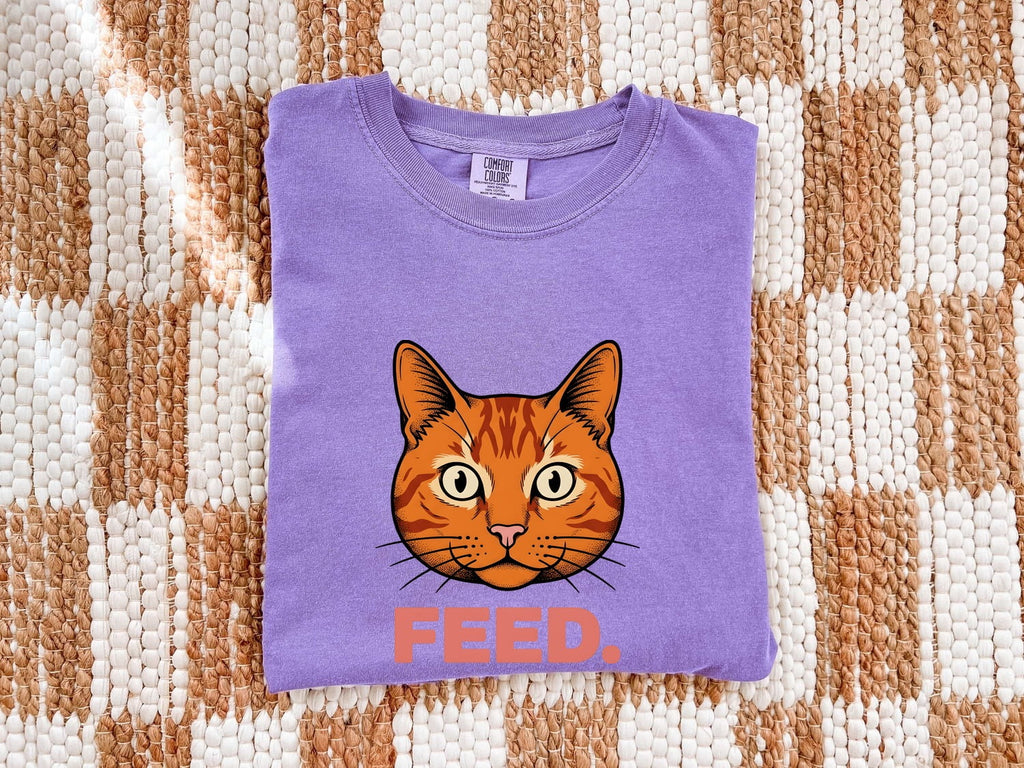 Orange Tabby Cat Shirt for Women – Bold Vintage Big Eyes Feline Animal Graphic Tee