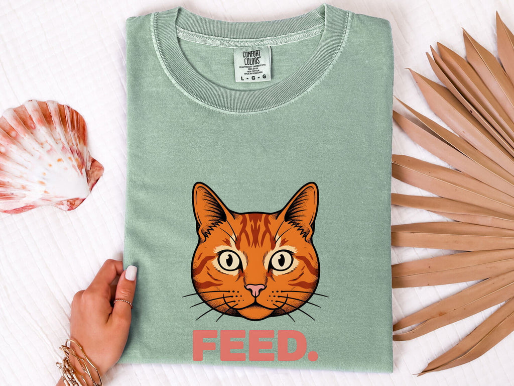 Orange Tabby Cat Shirt for Women – Bold Vintage Big Eyes Feline Animal Graphic Tee