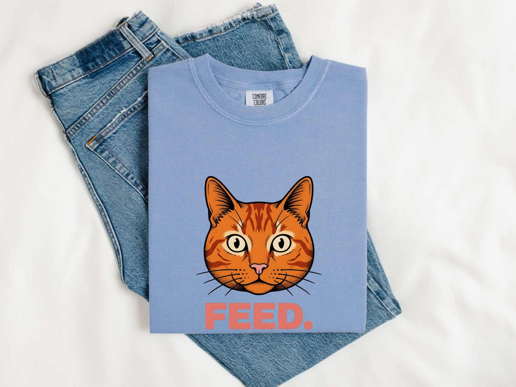 Orange Tabby Cat Shirt for Women – Bold Vintage Big Eyes Feline Animal Graphic Tee