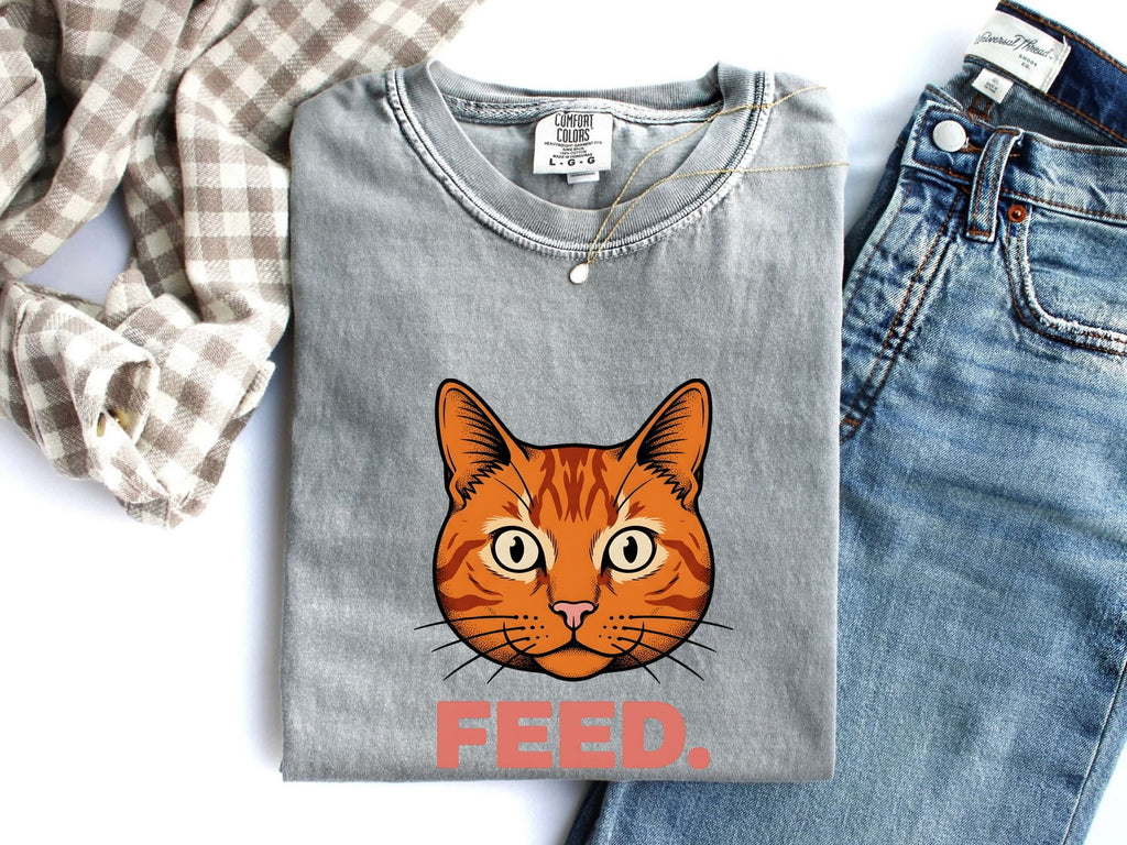 Orange Tabby Cat Shirt for Women – Bold Vintage Big Eyes Feline Animal Graphic Tee