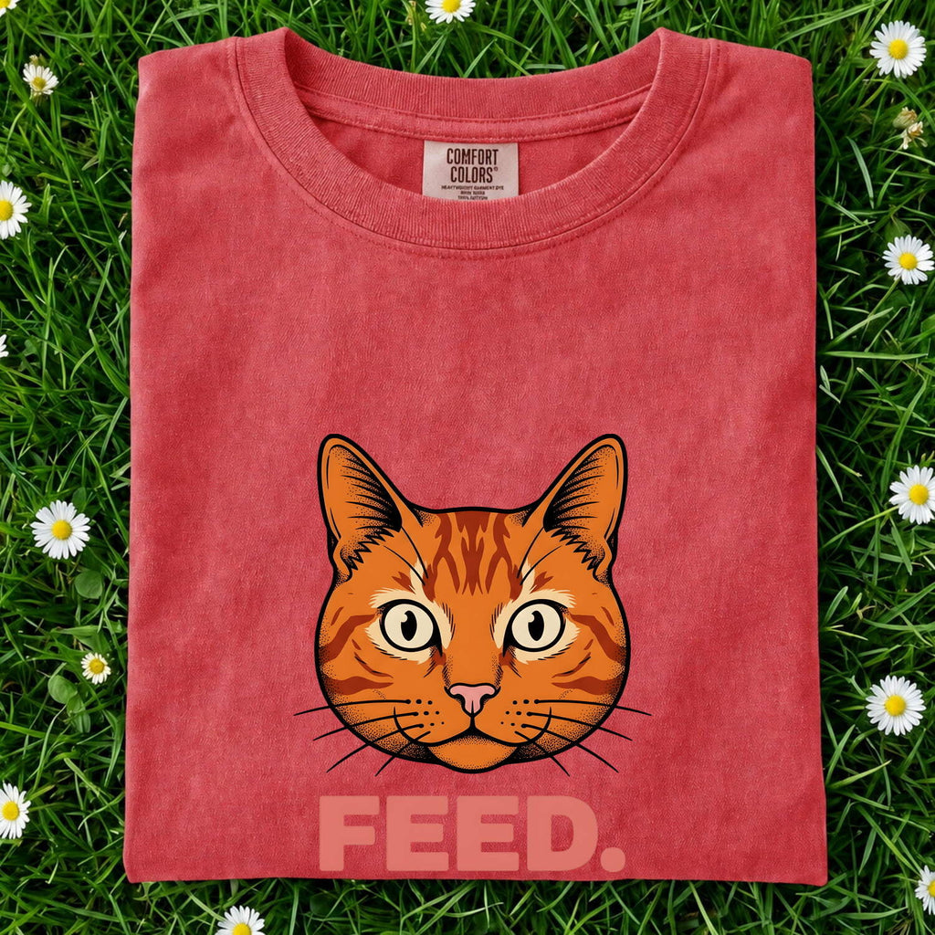 Orange Tabby Cat Shirt for Women – Bold Vintage Big Eyes Feline Animal Graphic Tee