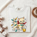 Christmas Cat Shirt for Women – Sweet Feline Fairy Lights Holiday Graphic Tee