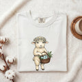 Easter Lamb Shirt for Women – Shabby Chic Doodle Spring Wreath Animal Graphic Tee