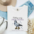 Roller Skates Pigeon Shirt for Women – Retro Vintage Sketch Humor Sparkle Animal Graphic Tee