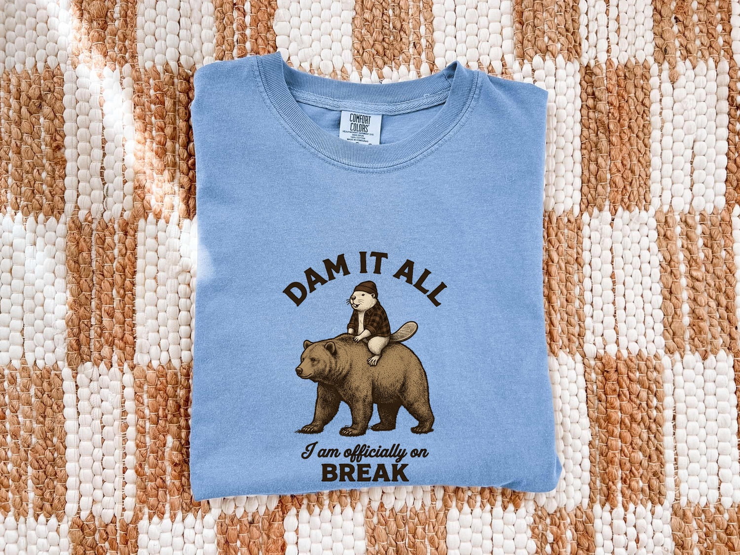 Beaver Shirt for Women – Funny Hand Drawn Line Art Flannel Illustrated Animal Graphic Tee