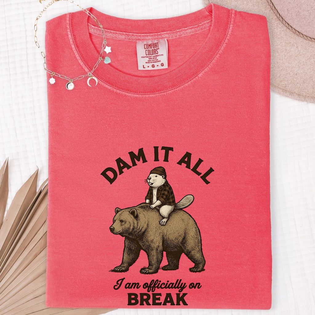 Beaver Shirt for Women – Funny Hand Drawn Line Art Flannel Illustrated Animal Graphic Tee