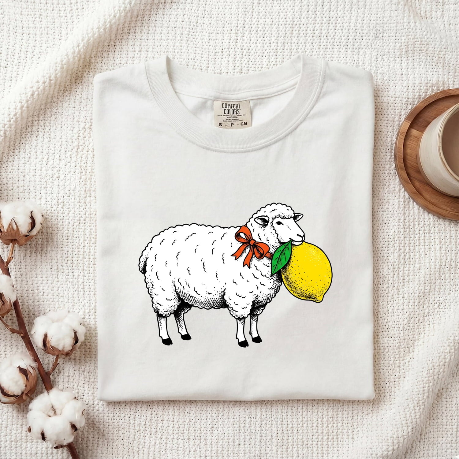 Valentine's Day Lamb Shirt for Women – Kawaii Retro Citrus Cute Sheep Animal Graphic Tee