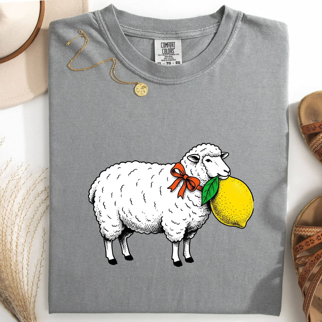 Valentine's Day Lamb Shirt for Women – Kawaii Retro Citrus Cute Sheep Animal Graphic Tee