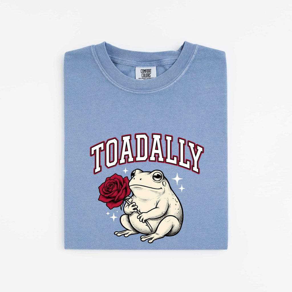 Valentine's Day Frog Shirt for Women – Old School Sketch Drawing Toad Rose Twinkles Graphic Tee