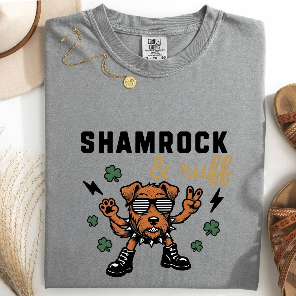St. Patrick's Day Puppy Shirt for Women – Vintage Shamrock Cartoon Dog Graphic Tee