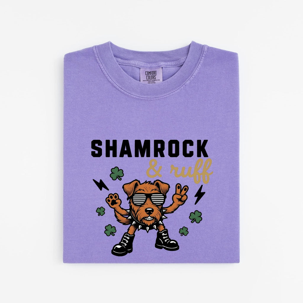 St. Patrick's Day Puppy Shirt for Women – Vintage Shamrock Cartoon Dog Graphic Tee
