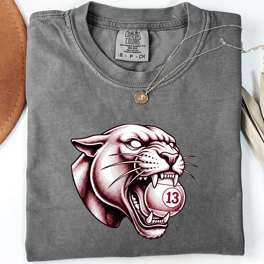 Panther Face Shirt for Women – Retro Arcade Gaming Leopard Illustration Graphic Tee