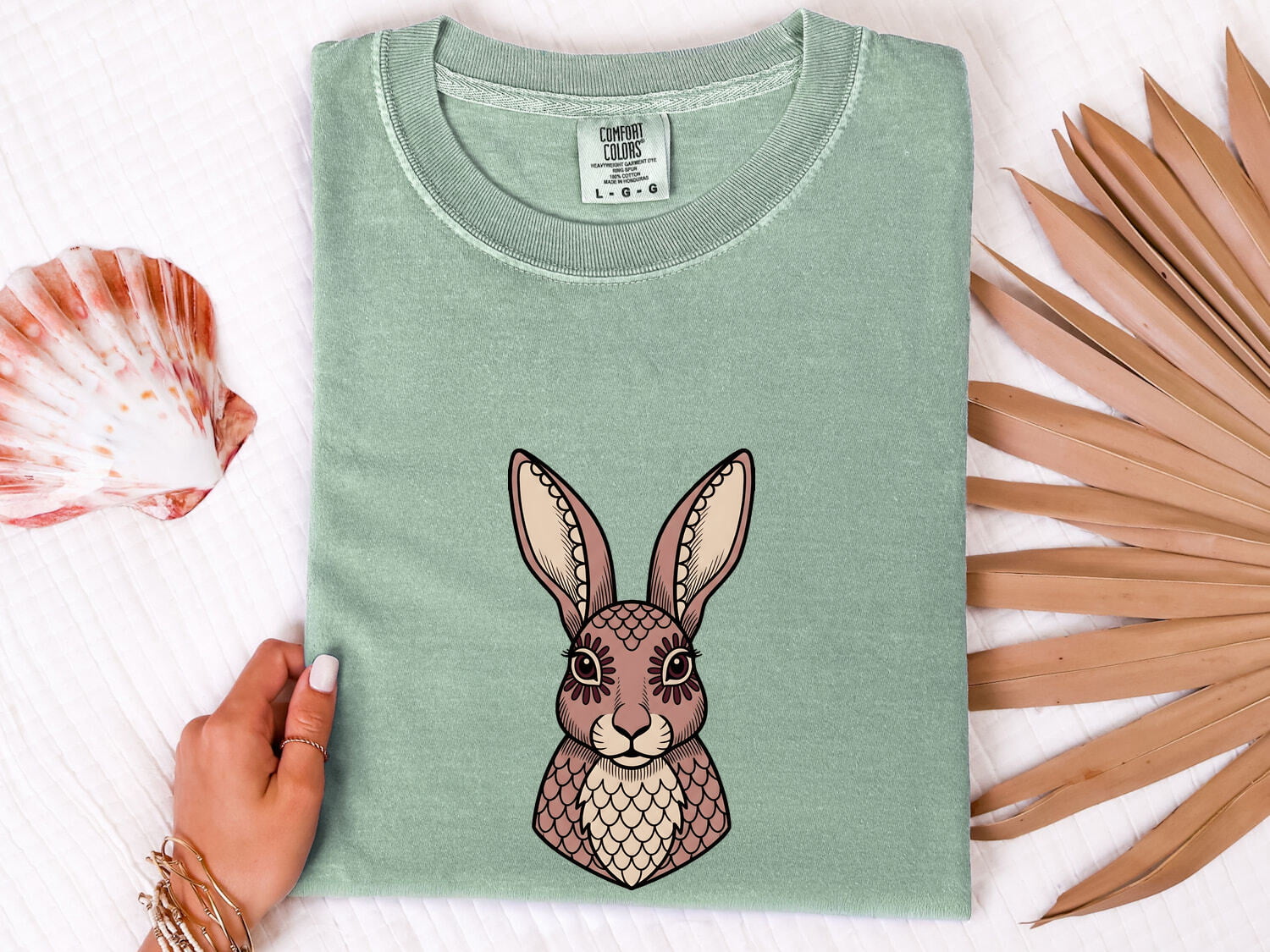 Bunny Face Shirt for Women – Boho Tribal Forest Rabbit Graphic Tee