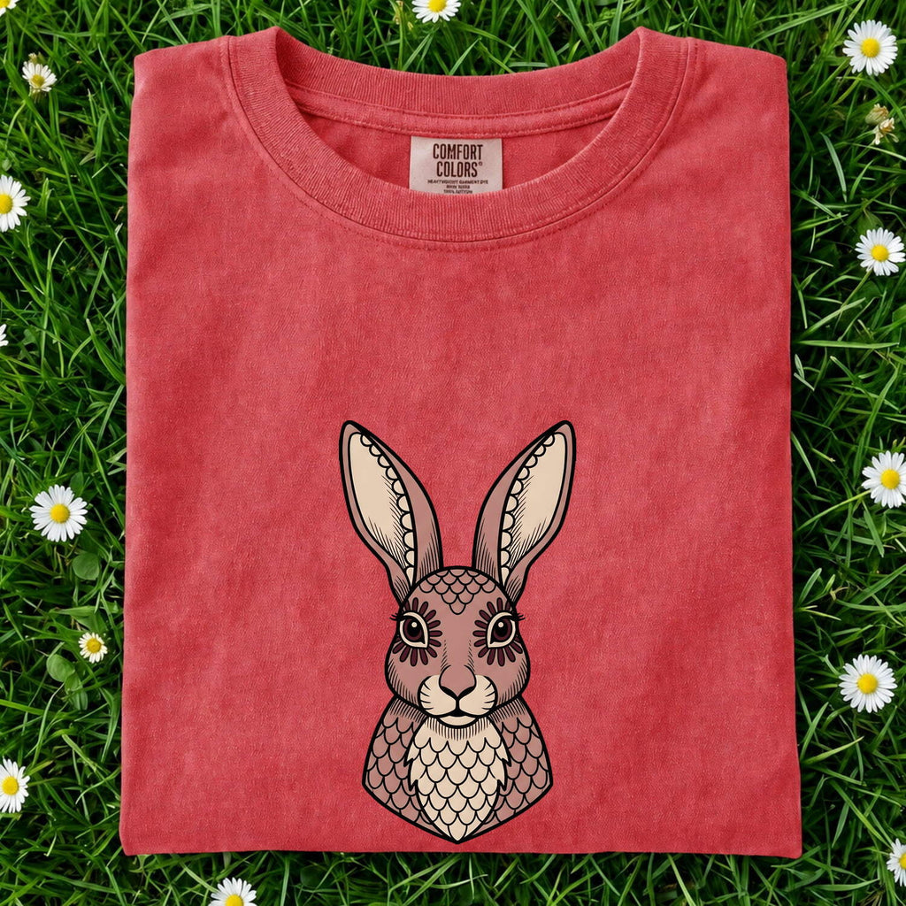 Bunny Face Shirt for Women – Boho Tribal Forest Rabbit Graphic Tee
