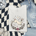 Bunny Rabbit Shirt for Women – Boho Floral Vintage Wildflowers Graphic Tee