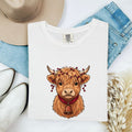 Scottish Cow Shirt for Women – Rustic Vintage Retro Cowbell Graphic Tee