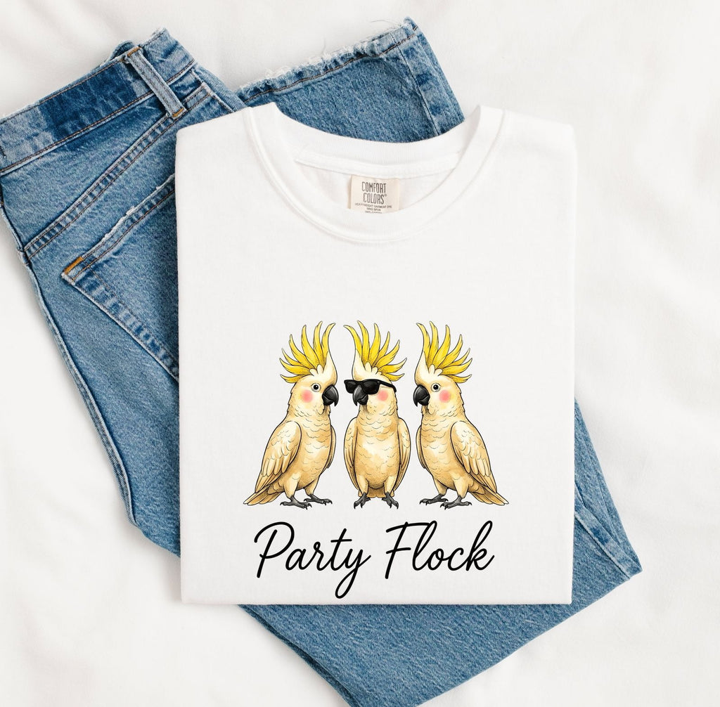 Cockatoo Shirt for Women – Funny Cartoon Shades Parrot Sketch Graphic Tee