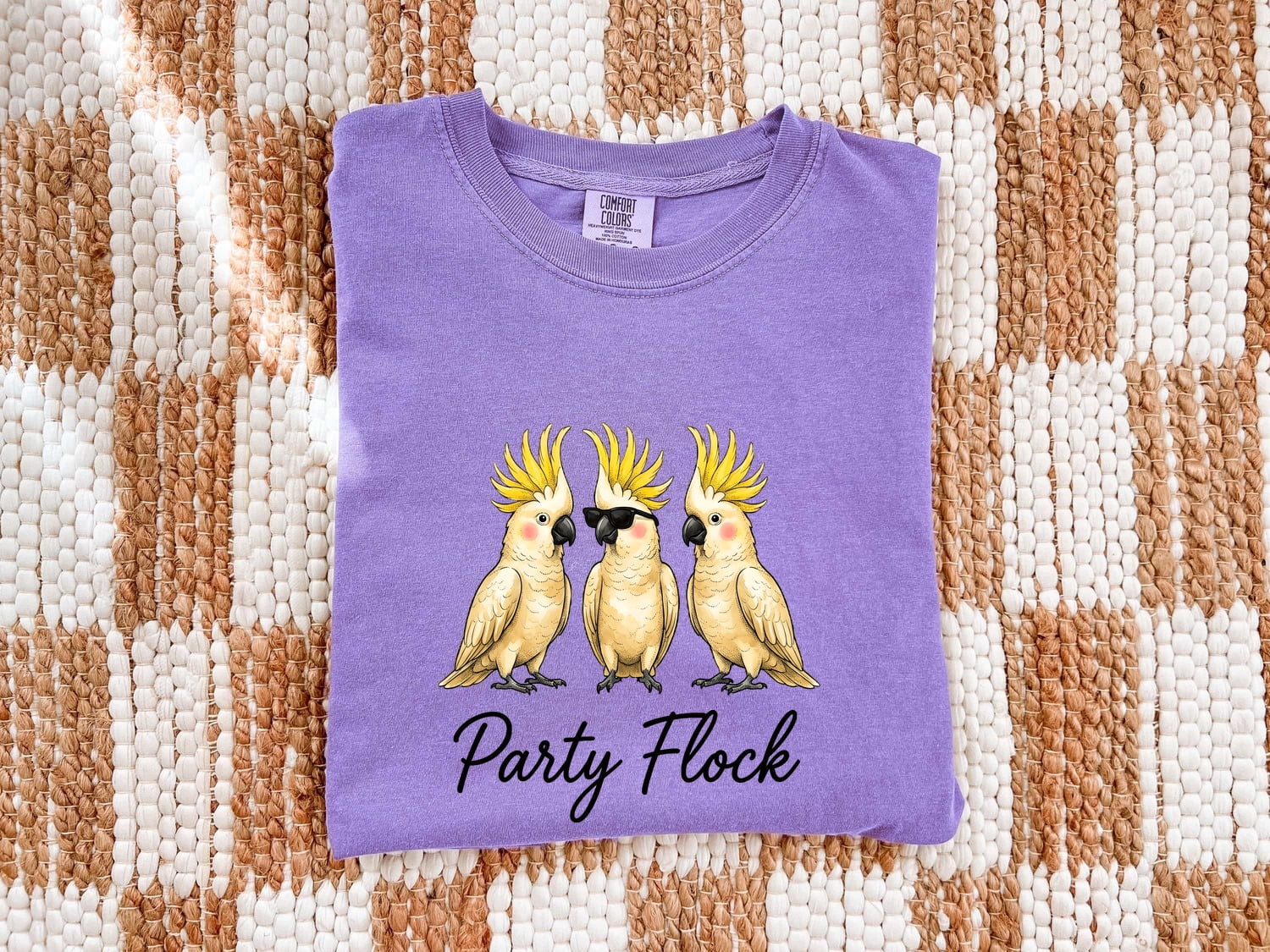 Cockatoo Shirt for Women – Funny Cartoon Shades Parrot Sketch Graphic Tee