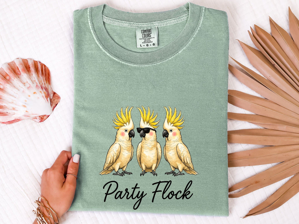 Cockatoo Shirt for Women – Funny Cartoon Shades Parrot Sketch Graphic Tee