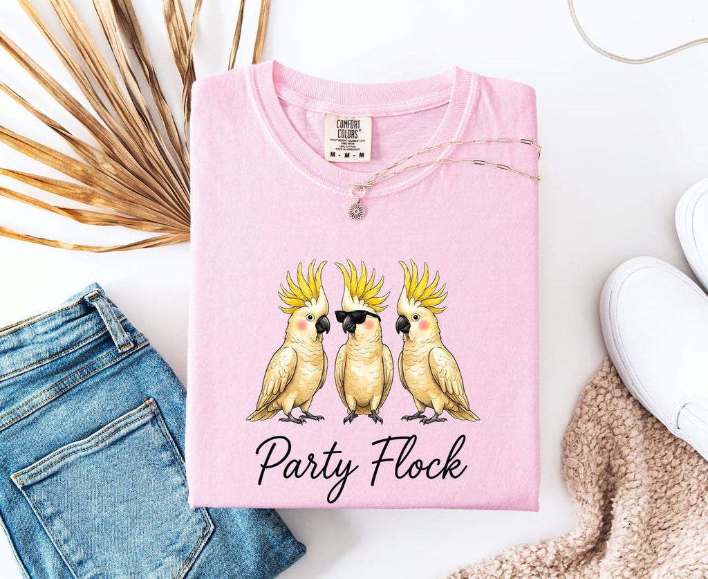 Cockatoo Shirt for Women – Funny Cartoon Shades Parrot Sketch Graphic Tee