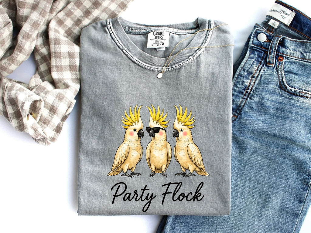 Cockatoo Shirt for Women – Funny Cartoon Shades Parrot Sketch Graphic Tee